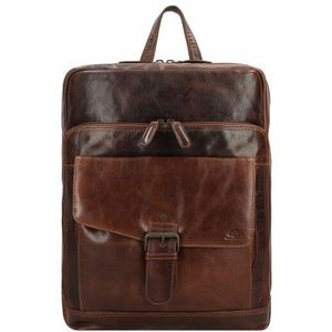 Greenburry Rugged Rugzak Leer 39 cm Laptop compartiment brown