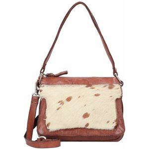 Campomaggi Schoudertas Leer 25 cm bianco+beige+t-cognac