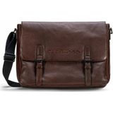 Farmhood Memphis Aktetas Messenger Leer 38 cm Laptop compartiment  bruin