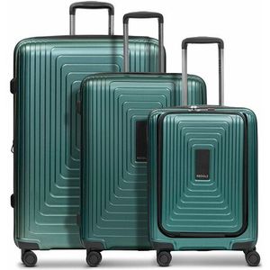 Redolz Essentials 14 3-delige 4-wiel kofferset 3-delige kofferset met uitbreidingsvouw pearl-green metallic