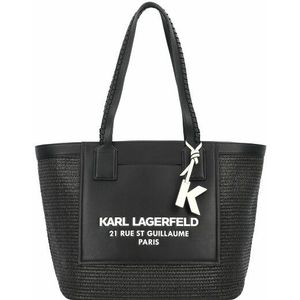 Karl Lagerfeld Raffia Shopper Tas 33 cm  zwart