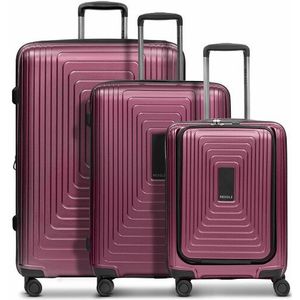 Redolz Essentials 14 3-delige 4-wiel kofferset 3-delige kofferset met uitbreidingsvouw aubergine metallic