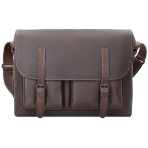 aunts & uncles Good Old Friends Bro Messenger Leer 39 cm Laptopcompartiment  bruin