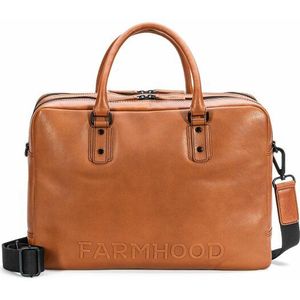 Farmhood Memphis Koffer Leer 42 cm Laptop compartiment cognac