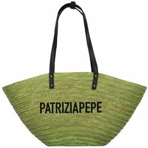 Patrizia Pepe Summer Straw Shopper Tas 40 cm lime