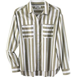 Aigle Dames blouse Eloar, groen-wit, Maat: S