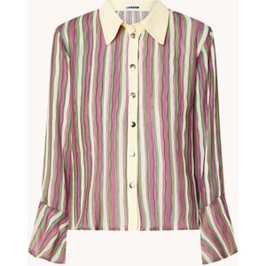 Laagam Astrid semi-transparante blouse met streepprint