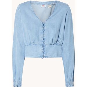 Levi's Tamara cropped blouse in lyocellblend met smockwerk