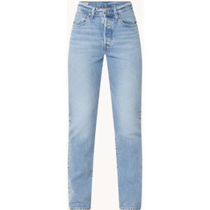 Levi's 501 high waist straight leg jeans met medium wassing