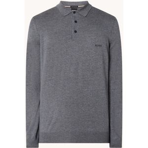 HUGO BOSS Bono-L fijngebreide regular fit polo van wol