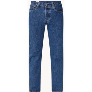Levi's 501 high rise straight leg jeans met stonewash