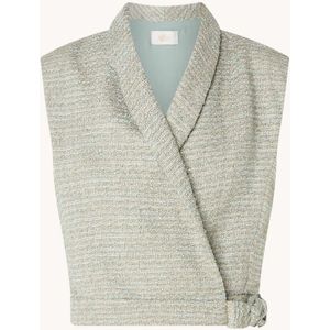 Aaiko Letica gilet van tweed met strikceintuur