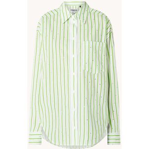 Essentiel Antwerp Fevertree oversized blouse met streepprint en strass