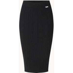 HUGO BOSS Sareplie midi rok met ribstructuur met split