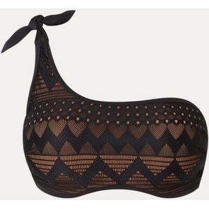 Marlies Dekkers Dolce Vita one shoulder bikinitop met opengewerkt dessin