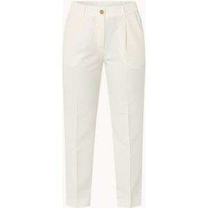 Sisley High waist slim fit cropped pantalon met plooidetail