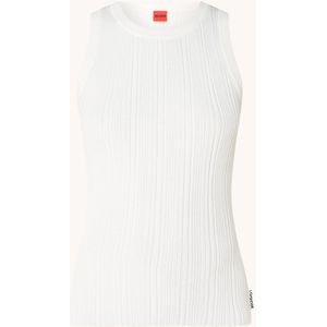 HUGO BOSS Sareple ribgebreide tanktop met logo