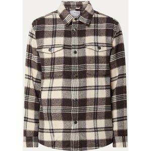 Selected Homme Mason regular fit overshirt in wolblend met ruitdessin