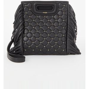 Maje M Bag Mini Crossbodytas van quilted schapenleer met studs