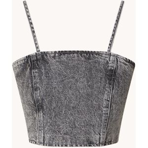 ROTATE Crop top van denim met strass