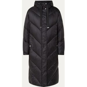 HUGO BOSS Pollylong longline puffer jas met steekzakken en capuchon