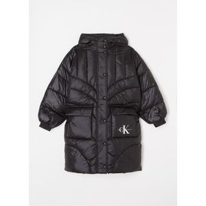 Calvin Klein Oversized gewatteerde jas met logo en klepzakken