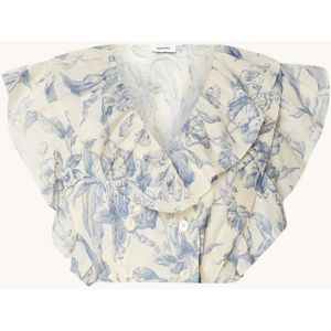 Sandro Crop top in linnenblend met bloemenprint