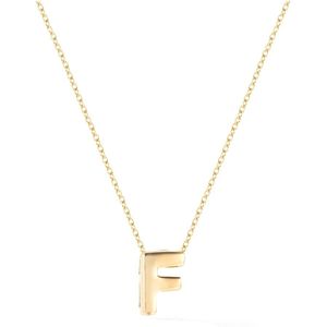 Diamond Point Geelgouden collier Alphabet