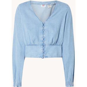 Levi's Tamara cropped blouse in lyocellblend met smockwerk