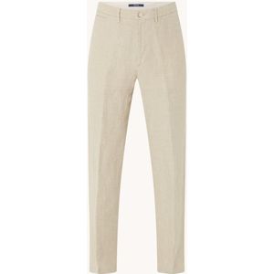 Boggi Milano Straight fit pantalon van linnen met steekzakken