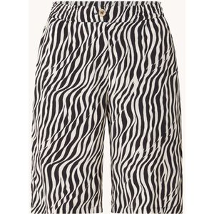 French Connection Seine Delphine high waist loose fit korte broek met zebraprint