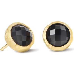 Casa Jewelry Amalfi Onyx oorknopjes verguld