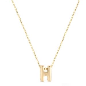 Diamond Point Geelgouden collier Alphabet