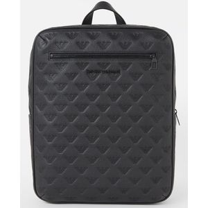 Emporio Armani Rugtas van leer met 12 inch laptopvak