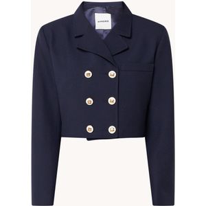 Sandro Double-breasted cropped blazer in scheerwolblend