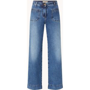 Sessùn Johnny high waist cropped bootcut jeans met medium wassing