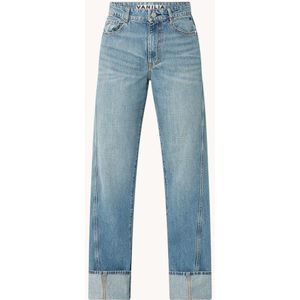 Vanilia High waist loose fit jeans met medium wassing