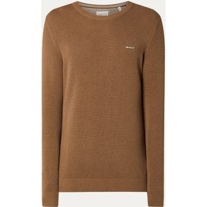 Gant Fijngebreide pullover met structuur en logo