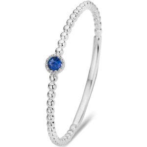 Diamond Point Witgouden ring 0.05 ct blauwe saffier Joy