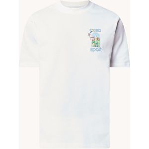 Casablanca T-shirt van biologisch katoen met front- en backprint