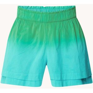 Refined Department High waist wide fit korte broek met dip-dye dessin