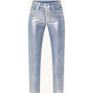Summum High waist straight leg jeans met metallic finish