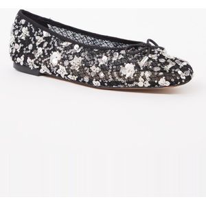 Dune London Hannie ballerina van mesh met pailletten