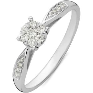 Diamond Point Ring van 14 karaat witgoud met 0.20 ct diamant Enchanted