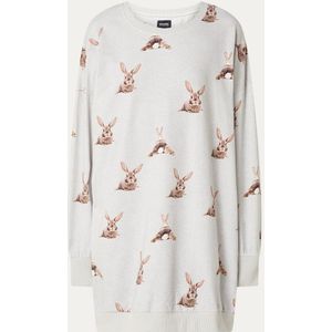 Snurk Bunny sweater jurk van biologisch katoen met print