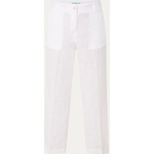 Benetton High waist straight fit croppped pantalon van linnen