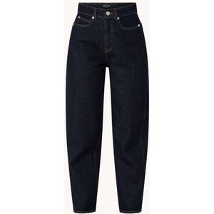 Whistles Barrel high waist tapered cropped jeans met donkere washing