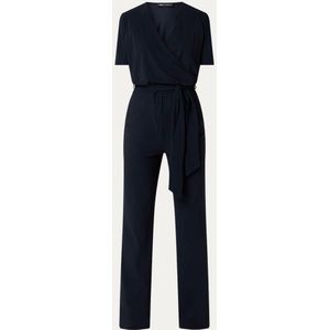 Expresso Straight fit jumpsuit met strikceintuur