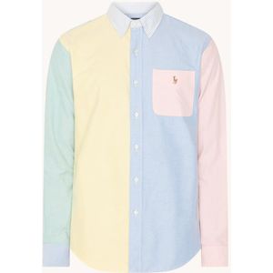 Ralph Lauren Custom fit overhemd met colour blocking en logoborduring
