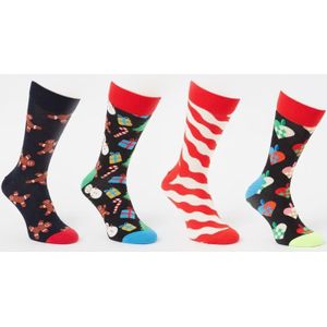 Happy Socks Gingerbread House sokken met print in 4-pack giftbox